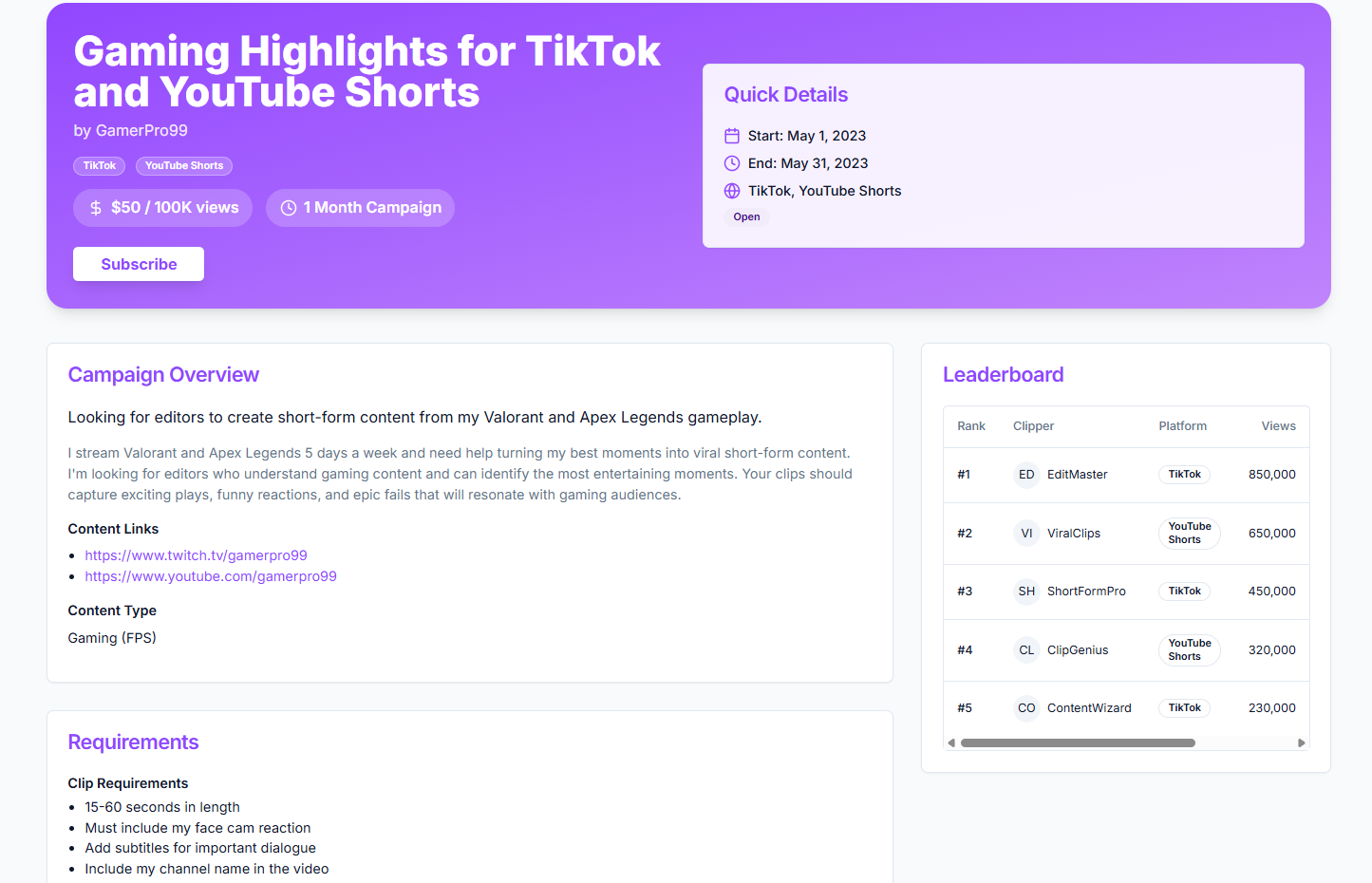 Browse Campaigns